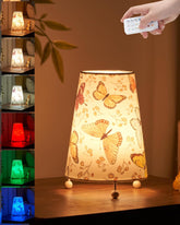 UMEXUS Ceramic Cordless Table Lamp with Timer, Dimmer, Linen Shade, Remote Control, Small Rechargeable Battery Light for Patio, Nightstand Lamp, Kitchen Counter Living Room Side Table, Bulb Included