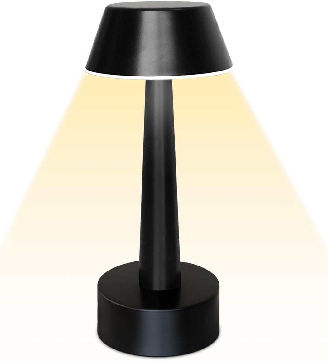 UMEXUS Cordless Small Table Lamp for Bar Restaurant, Rechargeable Battery Operated Touch Lamps, Gold 3-Way Dimmable Metal Portable Bedside Mini Night Light for Outdoor, Home Decor