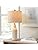 23.75" Modern Ceramic Single Table Lamp for Living Room Farmhouse Bedside Nightstand Lamp for Bedroom Home Office Dorm