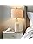 23.75" Modern Ceramic Single Table Lamp for Living Room Farmhouse Bedside Nightstand Lamp for Bedroom Home Office Dorm