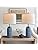 20.5 inches Modern Ceramic Dark Blue Bedside Lamp Set of 2 for Bedroom Decor Farmhouse Table Lamp for Living Room Office Dorm, YM-AMZ-T1092BL