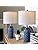 20.5 inches Modern Ceramic Dark Blue Bedside Lamp Set of 2 for Bedroom Decor Farmhouse Table Lamp for Living Room Office Dorm, YM-AMZ-T1092BL