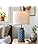 20.5 inches Modern Ceramic Dark Blue Bedside Lamp Set of 2 for Bedroom Decor Farmhouse Table Lamp for Living Room Office Dorm, YM-AMZ-T1092BL
