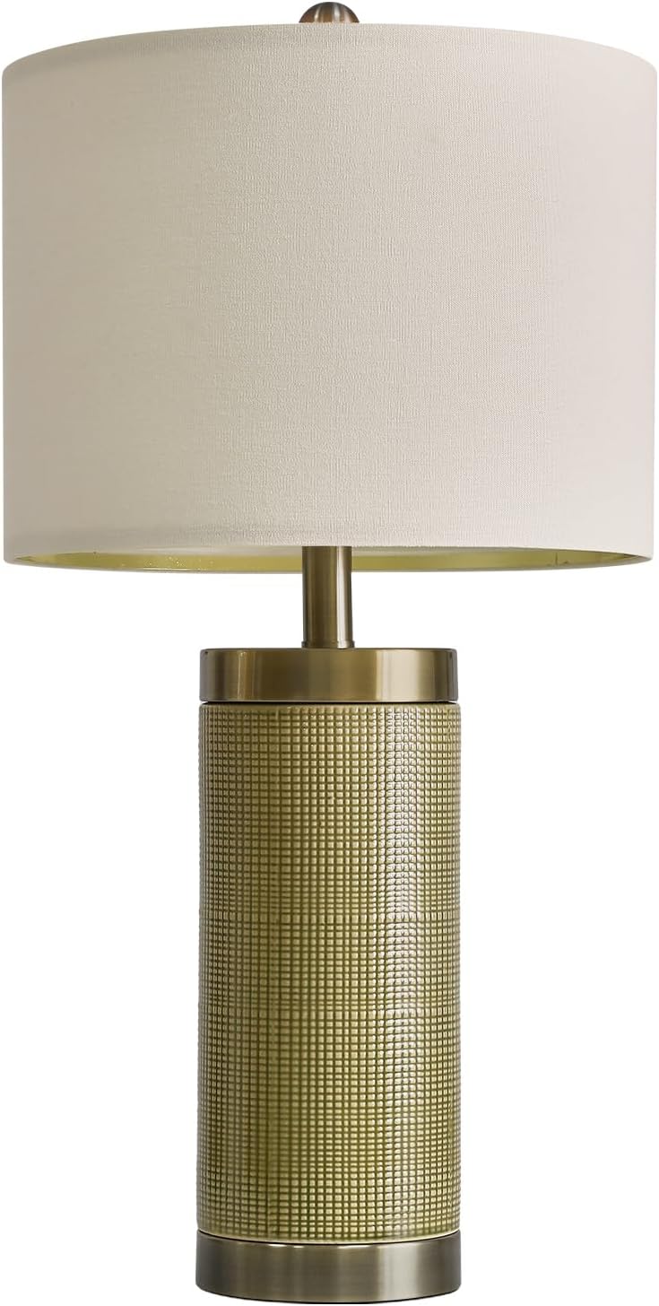 24.5 inches Modern Ceramic Bedside Lamp Set of 2 for Bedroom Decor Farmhouse Table Lamp for Living Room Office Dorm