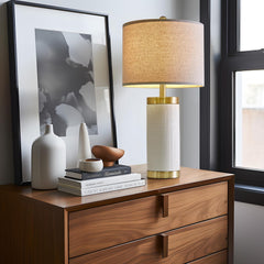 24.5 inches Modern Ceramic Bedside Lamp Set of 2 for Bedroom Decor Farmhouse Table Lamp for Living Room Office Dorm
