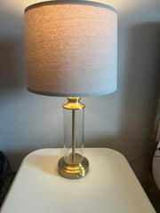 23.75" USB A+C 3-Way Dimmable Touch Control Table Lamp Set of 2，Glass Table Lamps With 1 USB Charging Port, Bedside Lamps for Living Room( include two bulbs)