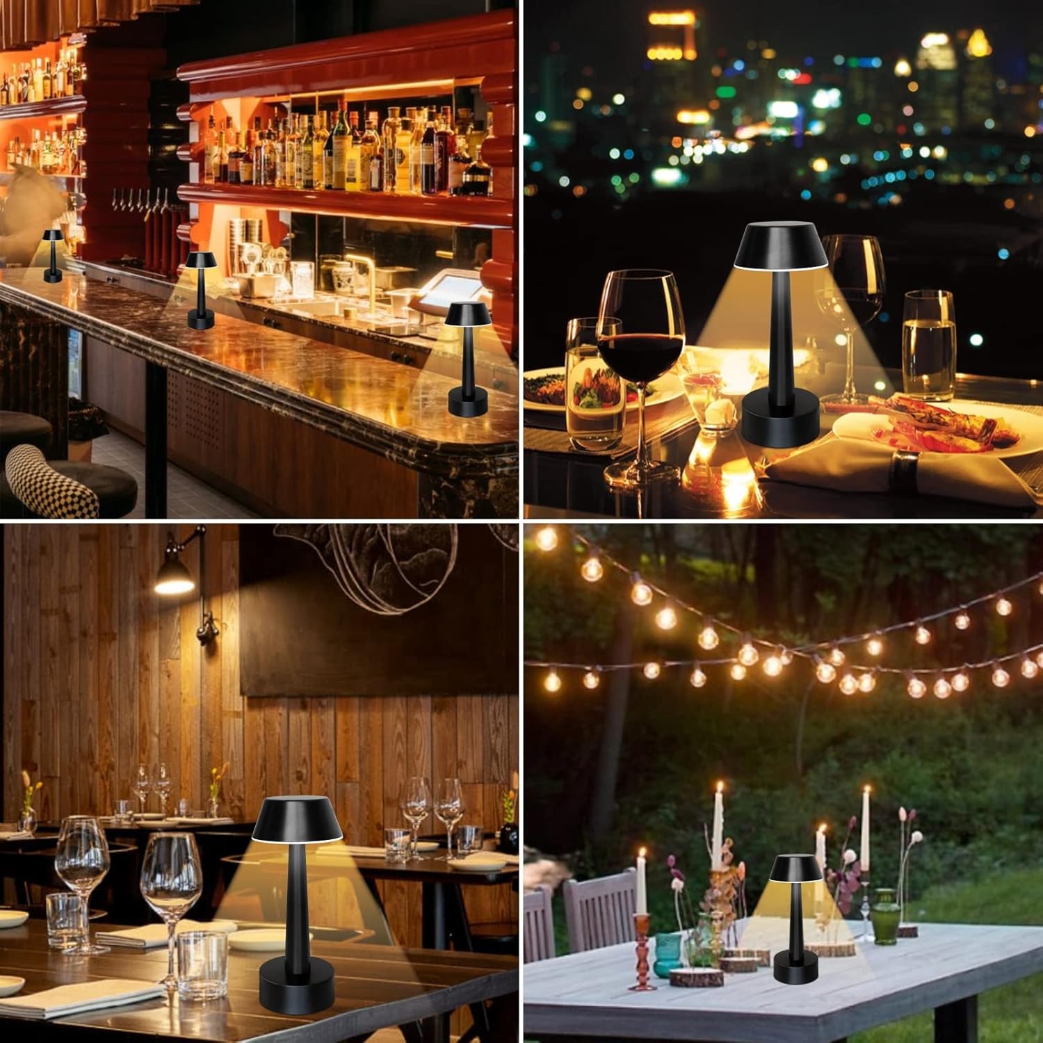 UMEXUS Cordless Small Table Lamp for Bar Restaurant, Rechargeable Battery Operated Touch Lamps, Gold 3-Way Dimmable Metal Portable Bedside Mini Night Light for Outdoor, Home Decor