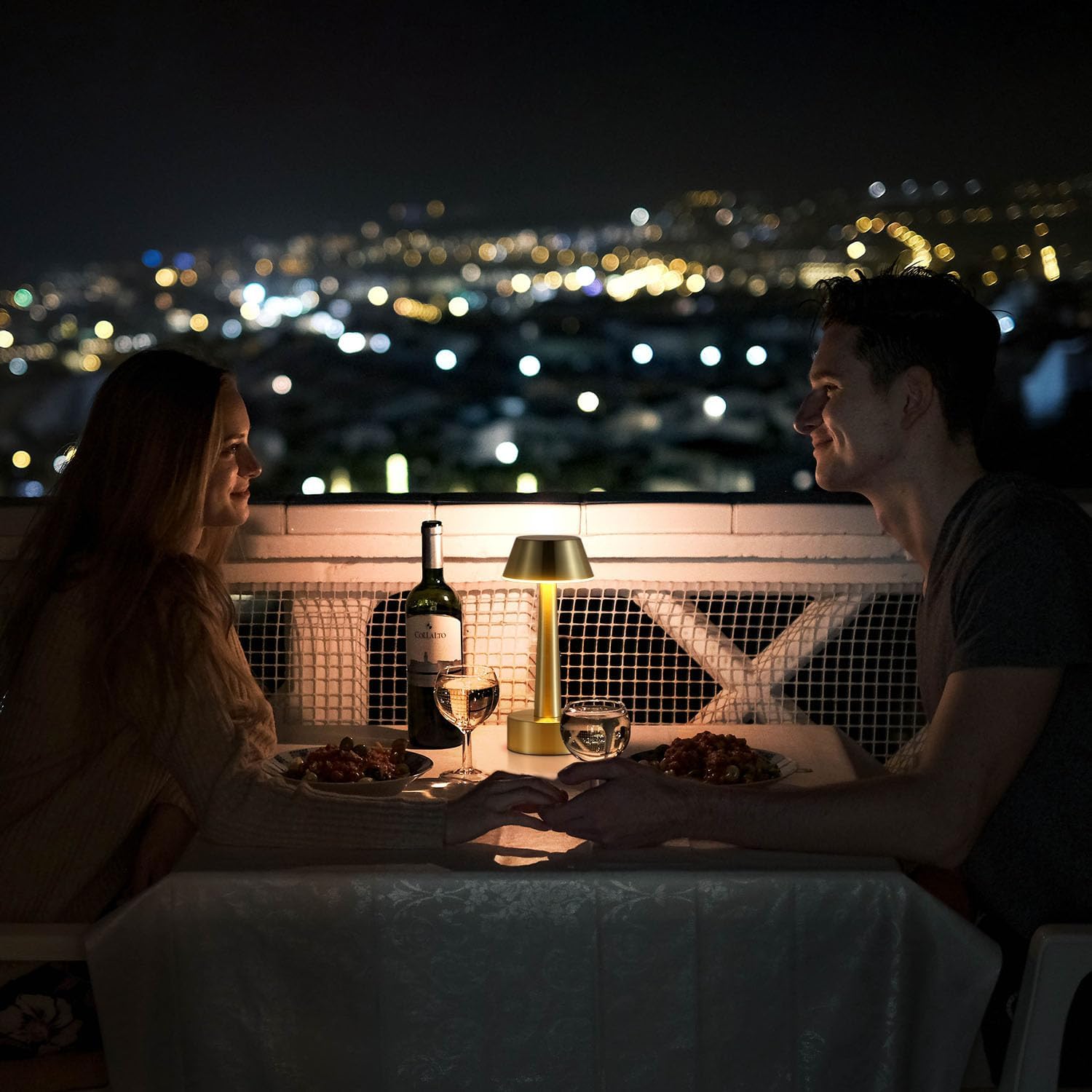 UMEXUS Cordless Small Table Lamp for Bar Restaurant, Rechargeable Battery Operated Touch Lamps, Gold 3-Way Dimmable Metal Portable Bedside Mini Night Light for Outdoor, Home Decor