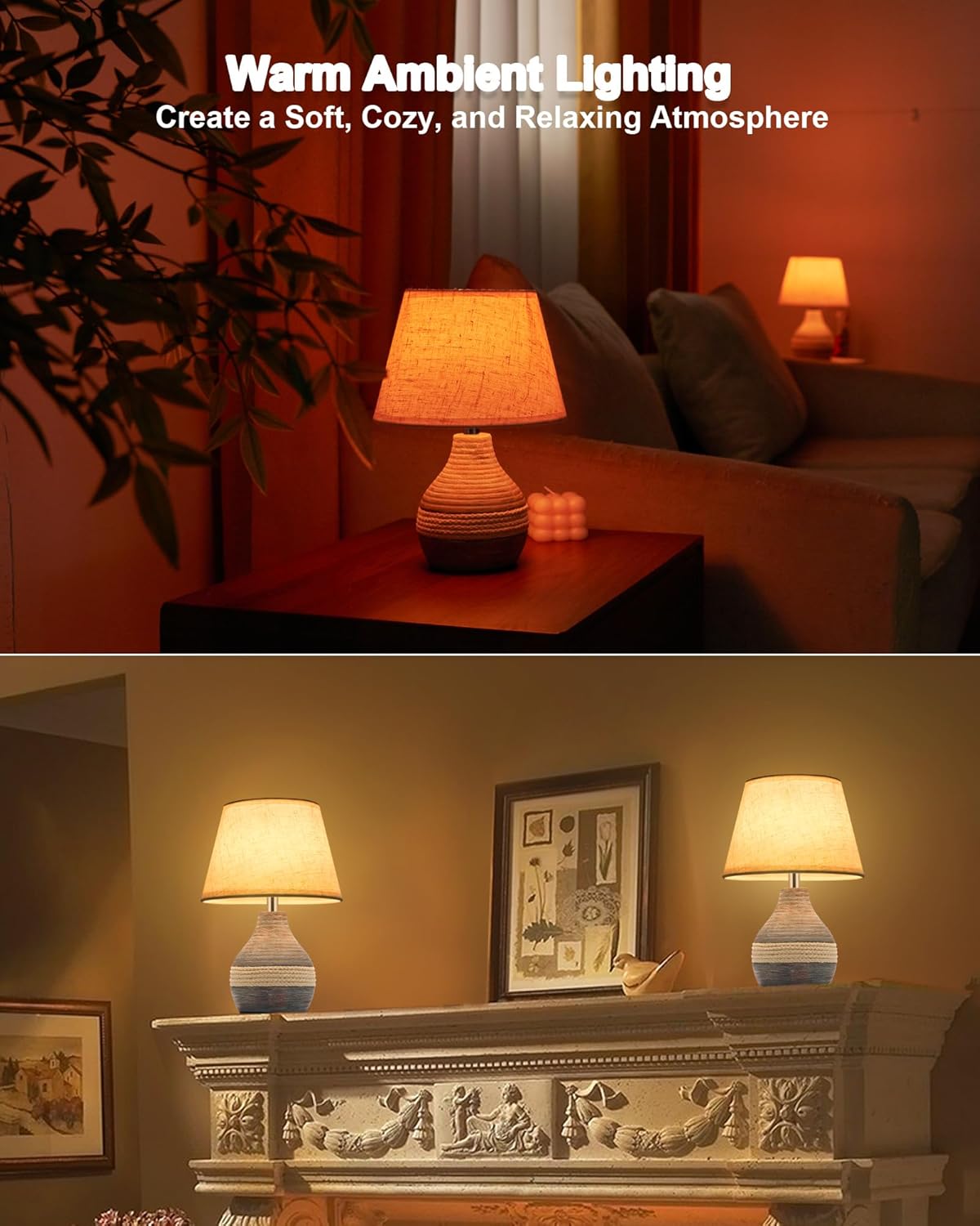 UMEXUS Ceramic Cordless Table Lamp with Timer, Dimmer, Linen Shade, Remote Control, Small Rechargeable Battery Light for Patio, Nightstand Lamp, Kitchen Counter Living Room Side Table, Bulb Included