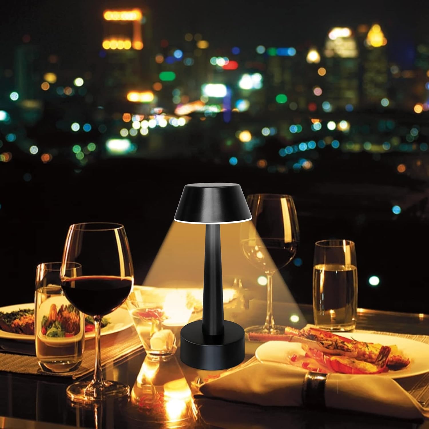 UMEXUS Cordless Small Table Lamp for Bar Restaurant, Rechargeable Battery Operated Touch Lamps, Gold 3-Way Dimmable Metal Portable Bedside Mini Night Light for Outdoor, Home Decor