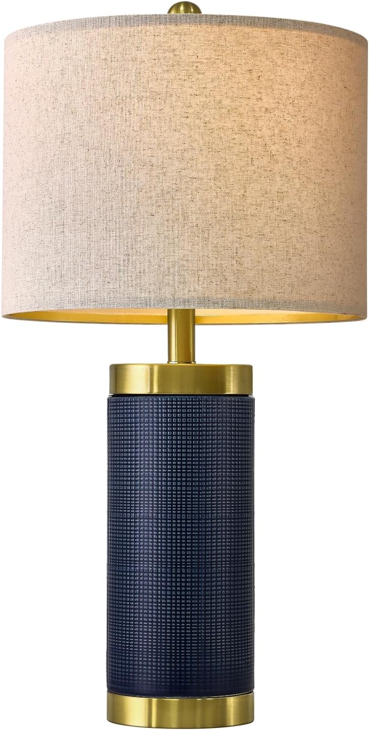24.5 inches Modern Ceramic Bedside Lamp Set of 2 for Bedroom Decor Farmhouse Table Lamp for Living Room Office Dorm